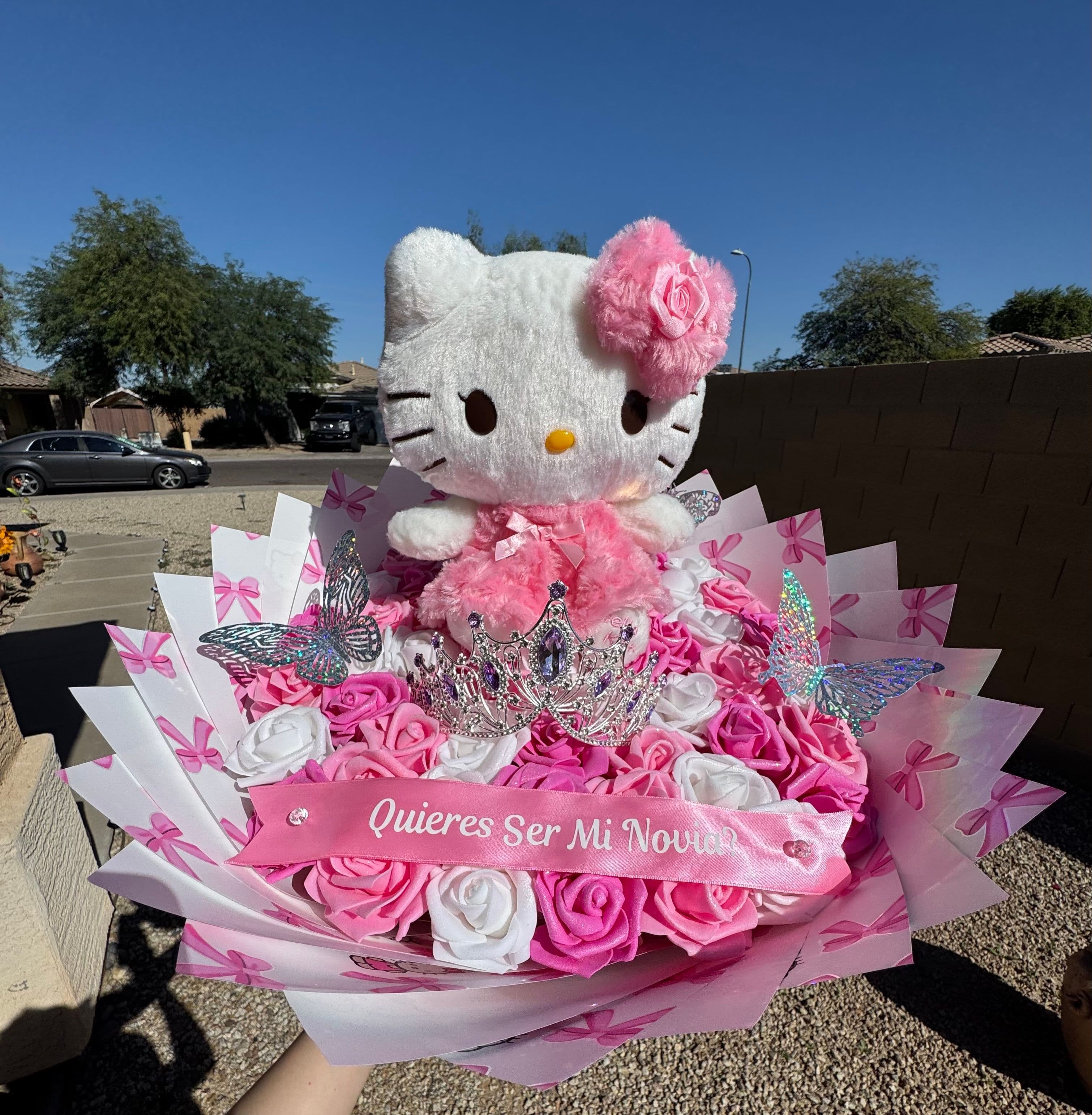 50 Artificial Roses Hello Kitty