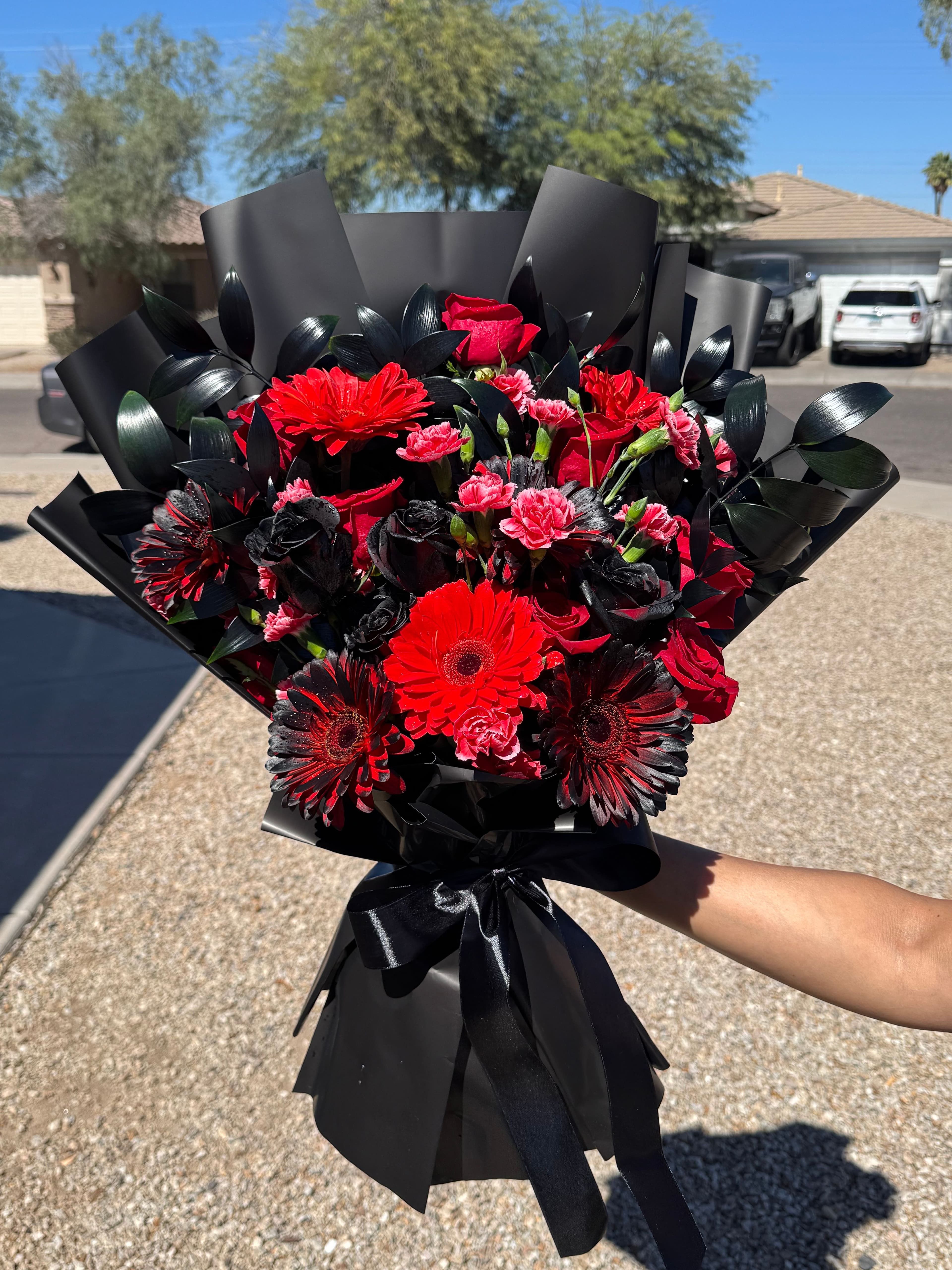 Red Romance Goth Bouquet
